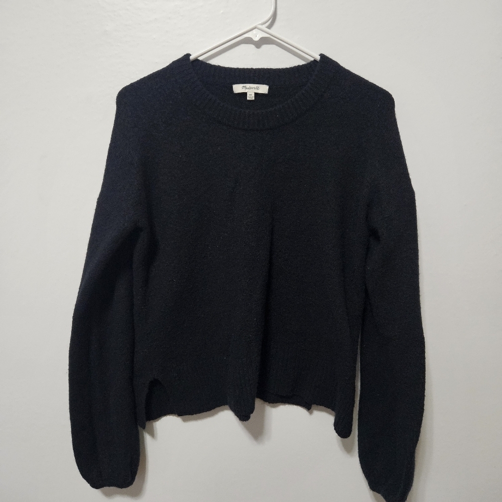 MADEWELL  Women’s Black Bell Sleeve Blouse Top Wool Blend XS